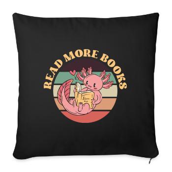 Read More Books Book Worm Lover - Sofa pillowcase 17,3'' x 17,3'' (45 x 45 cm) - black - Front