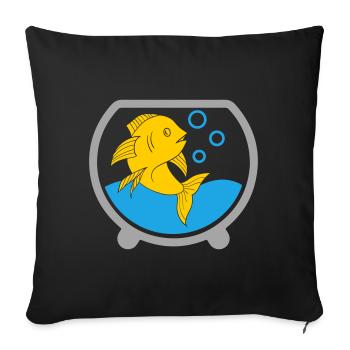 Goldfish in a crystal ball | Colors changeable - Sofa pillowcase 17,3'' x 17,3'' (45 x 45 cm) - black - Front