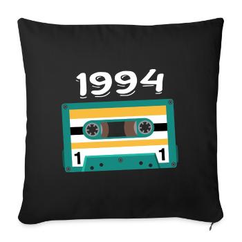 Cassette 1994 Vintage Anniversary 1994 - Sofa pillowcase 17,3'' x 17,3'' (45 x 45 cm) - black - Front