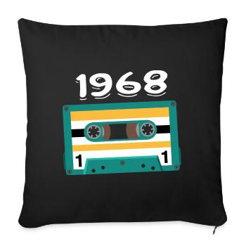 Cassette 1968 Vintage Anniversary 1968 - Sofa pillowcase 17,3'' x 17,3'' (45 x 45 cm) - black - Front