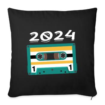 Cassette 2024 Vintage Anniversary 2024 - Sofa pillowcase 17,3'' x 17,3'' (45 x 45 cm) - black - Front