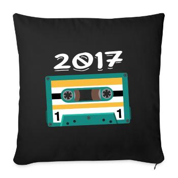 Cassette 2017 Vintage Anniversary 2017 - Sofa pillowcase 17,3'' x 17,3'' (45 x 45 cm) - black - Front