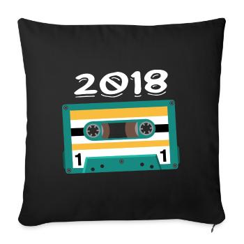 Cassette 2018 Vintage Anniversary 2018 - Sofa pillowcase 17,3'' x 17,3'' (45 x 45 cm) - black - Front