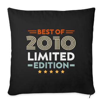 Retro 2010 Vintage Geschenk zum 14. Jahrestag 14 Jahre - Sofakissenbezug 45 x 45 cm - Schwarz - Vorne
