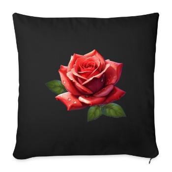 rose - Sofa pillowcase 17,3'' x 17,3'' (45 x 45 cm) - black - Front