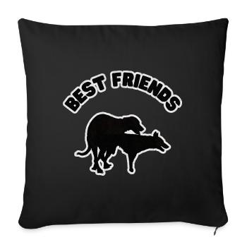 Meilleurs amis Black Grunge - Housse de coussin décorative 45 x 45 cm - noir - Devant