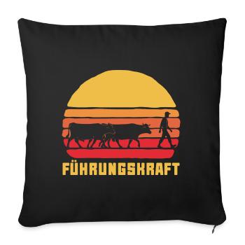 Landwirt Bauer Viehzüchter Milchbauer Geschenkidee - Sofakissenbezug 45 x 45 cm - Schwarz - Vorne