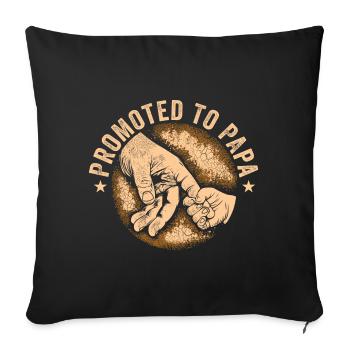 Funny Papa Men Dad Boys Funny Promoted To Papa - Sofa pillowcase 17,3'' x 17,3'' (45 x 45 cm) - black - Front