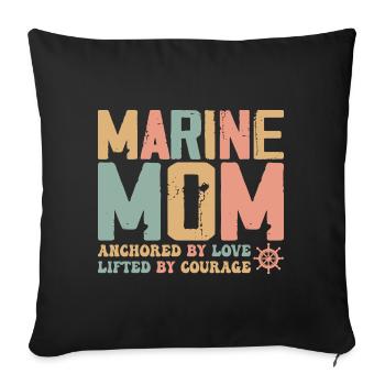 Funny Mom Marines Lover Design For Mother's Day - Housse de coussin décorative 45 x 45 cm - noir - Devant
