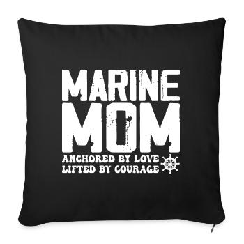 Funny Mom Marines Lover Design For Mother's Day - Housse de coussin décorative 45 x 45 cm - noir - Devant