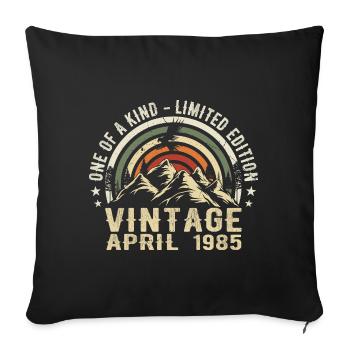 April 1985 Birthday Gift - Born in April 198 - Sofa pillowcase 17,3'' x 17,3'' (45 x 45 cm) - black - Front