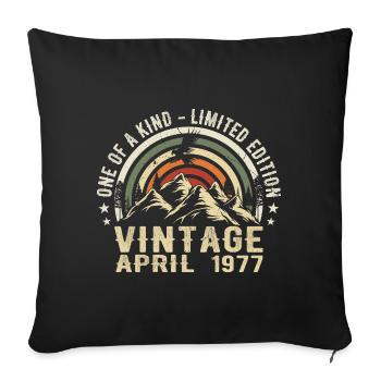 April 1977 Geburtstagsgeschenk - geboren im April 197 - Sofakissenbezug 45 x 45 cm - Schwarz - Vorne