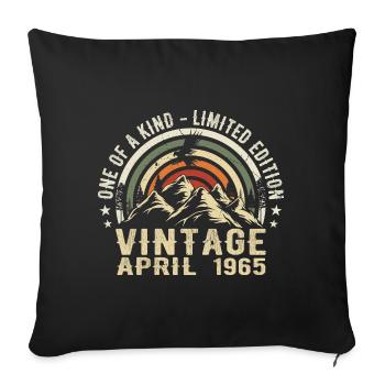 April 1965 Geburtstagsgeschenk - geboren im April 196 - Sofakissenbezug 45 x 45 cm - Schwarz - Vorne