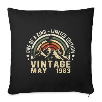 Born in May 1983 Birthday May 1983 - Sofa pillowcase 17,3'' x 17,3'' (45 x 45 cm) - black - Front