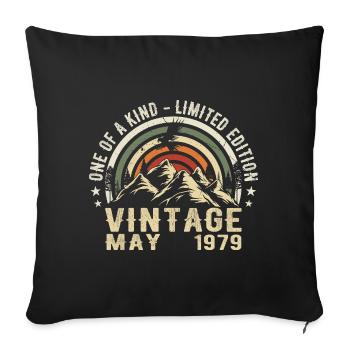 Born in May 1979 Birthday May 1979 - Sofa pillowcase 17,3'' x 17,3'' (45 x 45 cm) - black - Front