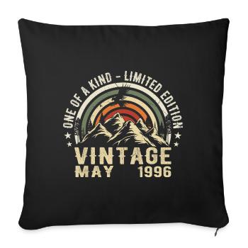 Born in May 1996 Birthday May 1996 - Sofa pillowcase 17,3'' x 17,3'' (45 x 45 cm) - black - Front