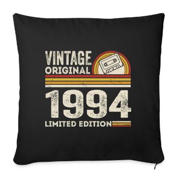 Vintage 1994 Cassette 1994 - 31e anniversaire 1994 - Housse de coussin décorative 45 x 45 cm - noir - Devant