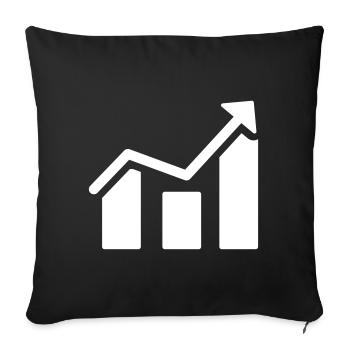 stock market - Sofa pillowcase 17,3'' x 17,3'' (45 x 45 cm) - black - Front