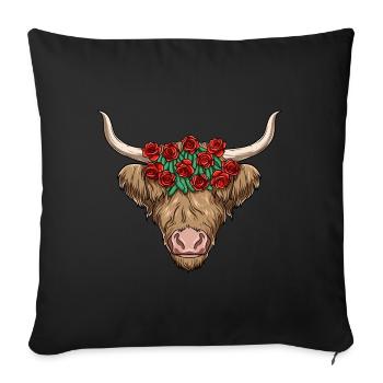 Pfingstochse for a farmer Cow owner farmer - Sofa pillowcase 17,3'' x 17,3'' (45 x 45 cm) - black - Front