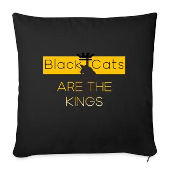 Black cats are the kings - Housse de coussin décorative 45 x 45 cm - noir - Devant