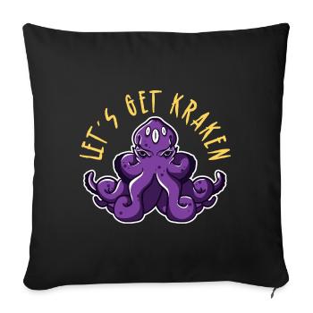 Allons faire Kraken Funny Octopus - Housse de coussin décorative 45 x 45 cm - noir - Devant