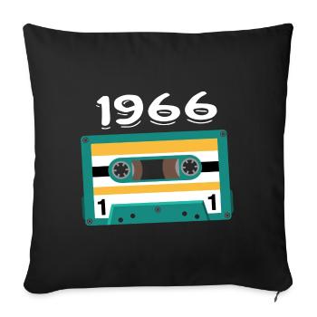 Cassette 1966 Vintage Anniversary 1966 - Sofa pillowcase 17,3'' x 17,3'' (45 x 45 cm) - black - Front
