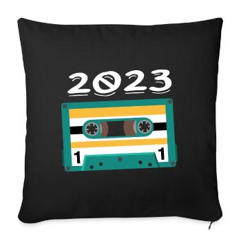 Cassette 2023 Vintage Anniversary 2023 - Sofa pillowcase 17,3'' x 17,3'' (45 x 45 cm) - black - Front