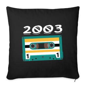 Cassette 2003 Vintage Anniversary 2003 - Sofa pillowcase 17,3'' x 17,3'' (45 x 45 cm) - black - Front