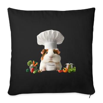 Chef Guinea Pig’s Gourmet Kitchen - Sofakissenbezug 45 x 45 cm - Schwarz - Vorne