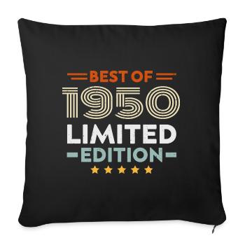 Retro 1950's Vintage Gift 74th Birthday 74 Years - Sofa pillowcase 17,3'' x 17,3'' (45 x 45 cm) - black - Front