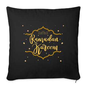 Ramadan Kareem Golden Stars - Sofa pillowcase 17,3'' x 17,3'' (45 x 45 cm) - black - Front