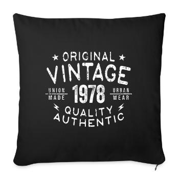 Anniversaire 1978 Millésime 1978 Anniversaire 1978 - Housse de coussin décorative 45 x 45 cm - noir - Devant