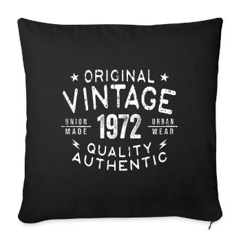 Anniversaire 1972 Millésime 1972 Anniversaire 1972 - Housse de coussin décorative 45 x 45 cm - noir - Devant