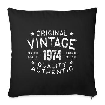1974 Birthday 1974 Vintage 1974 Birthday - Sofa pillowcase 17,3'' x 17,3'' (45 x 45 cm) - black - Front