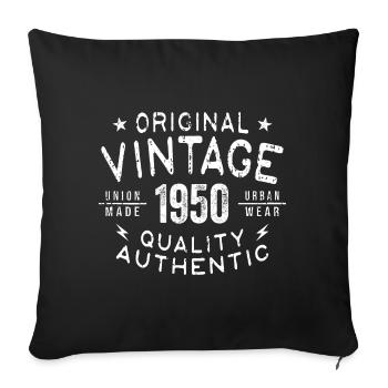 1950 Birthday 1950 Vintage 1950 Birthday - Sofa pillowcase 17,3'' x 17,3'' (45 x 45 cm) - black - Front