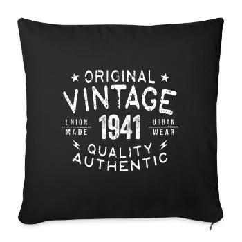 1941 Birthday 1941 Vintage 1941 Birthday - Sofa pillowcase 17,3'' x 17,3'' (45 x 45 cm) - black - Front