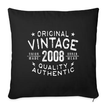 2008 Birthday 2008 Vintage 2008 Birthday - Sofa pillowcase 17,3'' x 17,3'' (45 x 45 cm) - black - Front