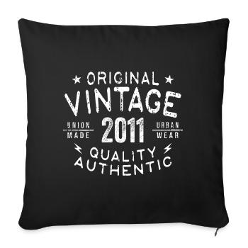 Anniversaire 2011 Millésime 2011 Anniversaire 2011 - Housse de coussin décorative 45 x 45 cm - noir - Devant