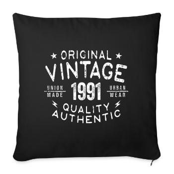 1991 Birthday 1991 Vintage 1991 Birthday - Sofa pillowcase 17,3'' x 17,3'' (45 x 45 cm) - black - Front