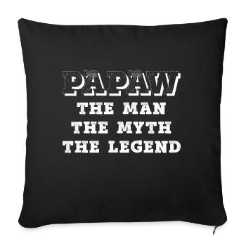 Papa Grand-père disant Papaw L’homme Le mythe La légende - Housse de coussin décorative 45 x 45 cm - noir - Devant