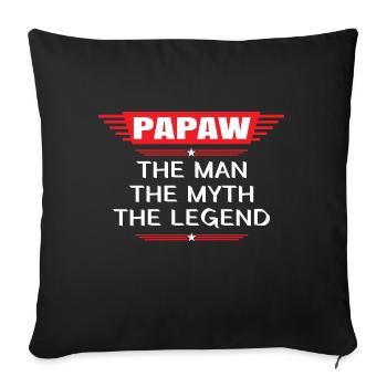 Dad Father Grandpa Gift Idea Papaw Saying Humor - Sofa pillowcase 17,3'' x 17,3'' (45 x 45 cm) - black - Front