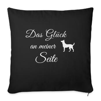 Das Glück an meiner Seite - Sofakissenbezug 45 x 45 cm - Schwarz - Vorne