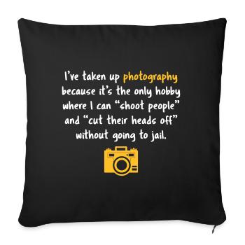 Photography hobby - camera - Sofa pillowcase 17,3'' x 17,3'' (45 x 45 cm) - black - Front