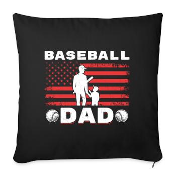American Baseball Father Son - Sofa pillowcase 17,3'' x 17,3'' (45 x 45 cm) - black - Front