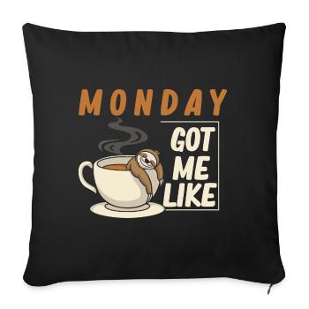 Drôle de café paresseux Femmes paresseuses - Housse de coussin décorative 45 x 45 cm - noir - Devant