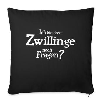 Sternzeichen Zwillinge - Sofakissenbezug 45 x 45 cm - Schwarz - Vorne