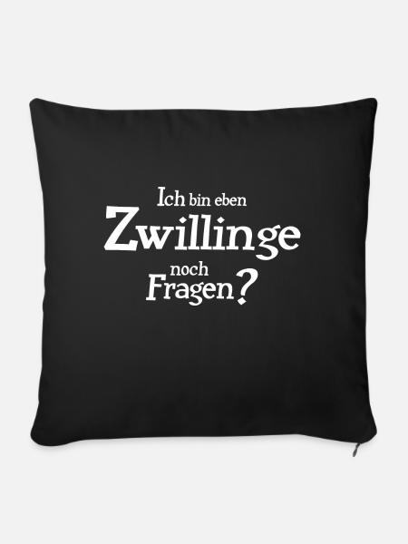 Sternzeichen Zwillinge - Sofakissenbezug 45 x 45 cm - Schwarz