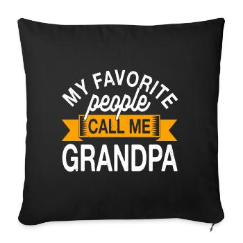 Opa Großvater Mes gens préférés m’appellent grand-père - Housse de coussin décorative 45 x 45 cm - noir - Devant