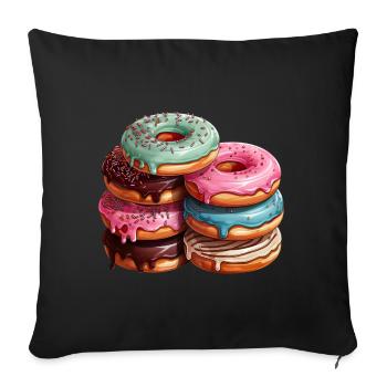 Donut für einen Donut-Liebhaber - Sofakissenbezug 45 x 45 cm - Schwarz - Vorne