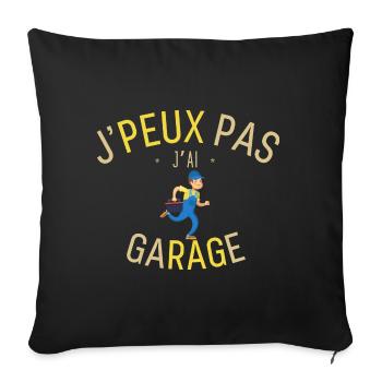 J'peux pas j'ai Garage - Housse de coussin décorative 45 x 45 cm - noir - Devant